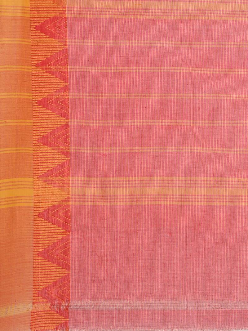 Classicate From The House Of The Chennai Silks Red Chettinad Pure Cotton Saree Without Blouse