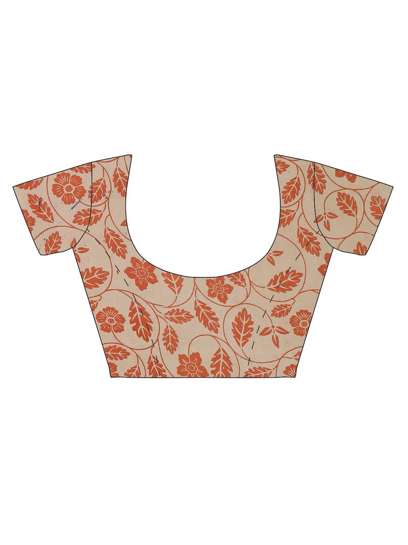 CLASSICATE from the house of The Chennai Silks Navy Blue Printed Kalamkari Pure Cotton Saree With Running Blouse