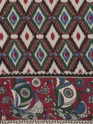 CLASSICATE from the house of The Chennai Silks Multicolor Printed Kalamkari Pure Cotton Saree With Running Blouse 4