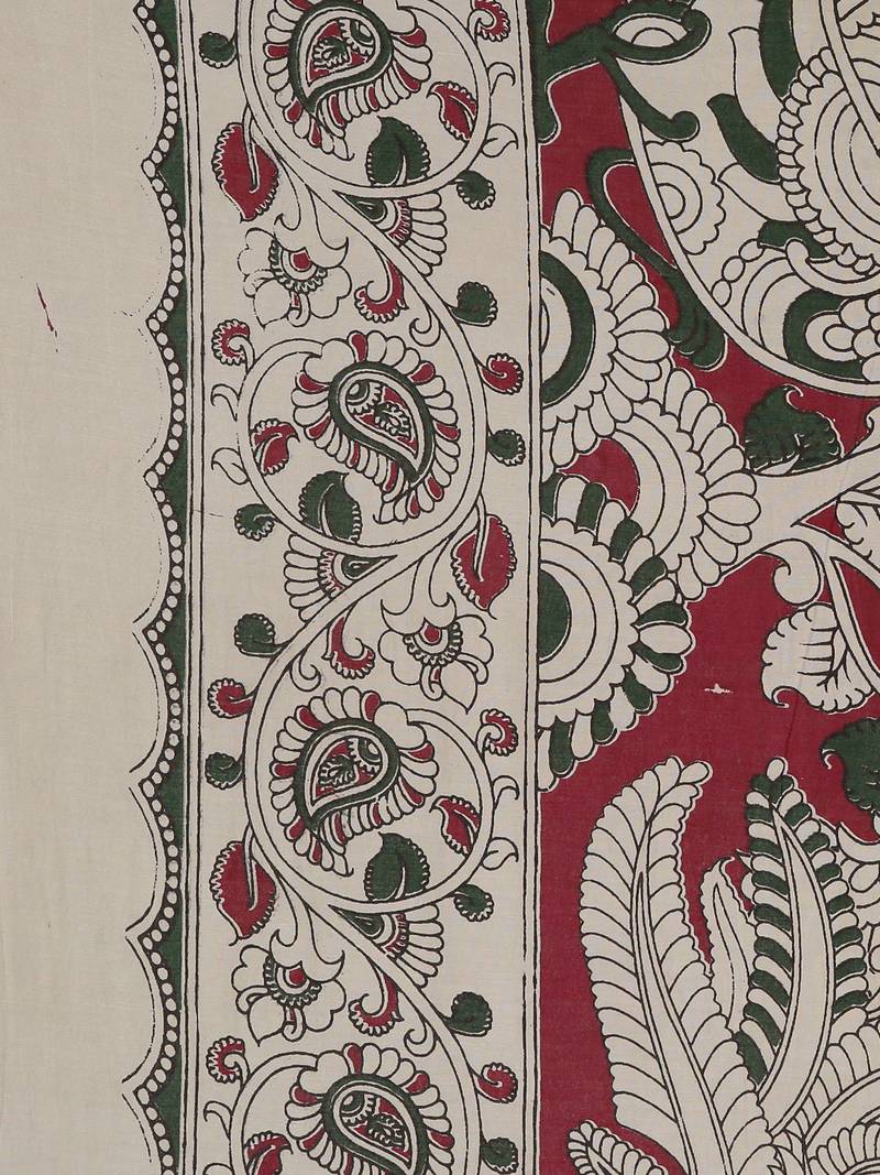 CLASSICATE from the house of The Chennai Silks Multicolor Printed Kalamkari Pure Cotton Saree With Running Blouse