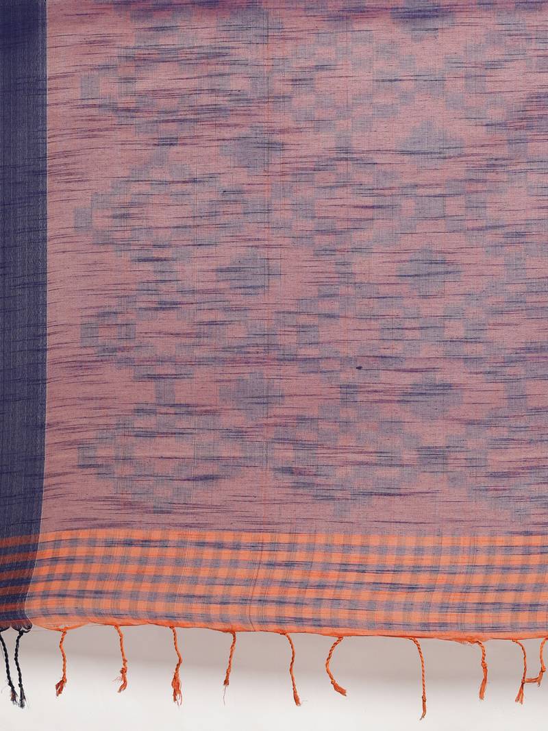 CLASSICATE from the house of The Chennai Silks Orange Cotton Blend Bagh Saree With Running  Blouse