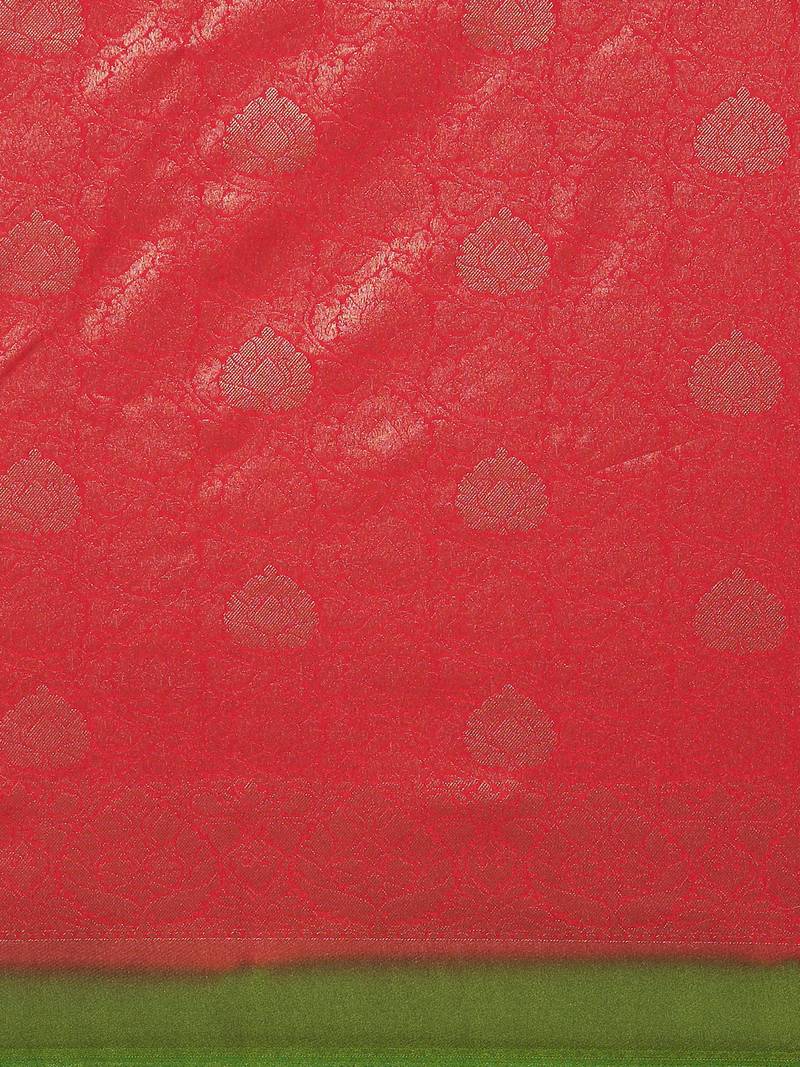 CLASSICATE from the house of The Chennai Silks Red Polycotton Saree With Running  Blouse
