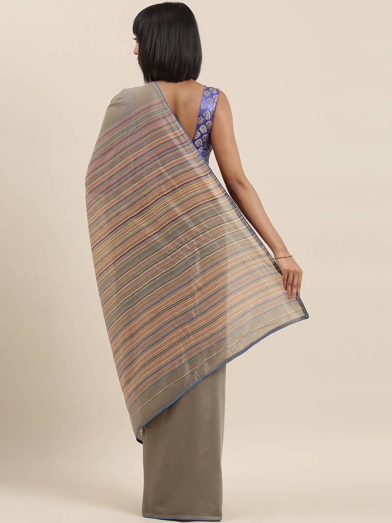 CLASSICATE from the house of The Chennai Silks Grey Polycotton Saree With Running  Blouse