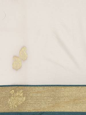 CLASSICATE from the house of The Chennai Silks Off-White Kerala Kasavu Saree With Running  Blouse 4