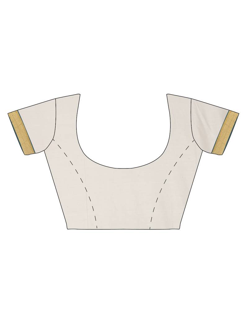 CLASSICATE from the house of The Chennai Silks Off-White Kerala Kasavu Saree With Running  Blouse