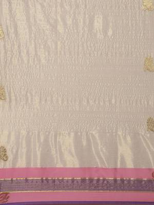 CLASSICATE from the house of The Chennai Silks Off-White Kerala Kasavu Saree With Running  Blouse 4