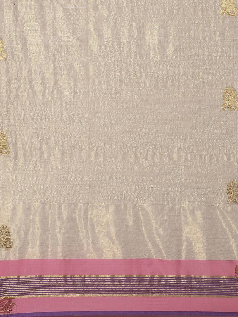 CLASSICATE from the house of The Chennai Silks Off-White Kerala Kasavu Saree With Running  Blouse