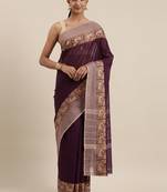 CLASSICATE from the house of The Chennai Silks Purple Chettinad Pure Cotton Saree Without Blouse