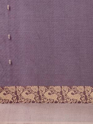 CLASSICATE from the house of The Chennai Silks Purple Chettinad Pure Cotton Saree Without Blouse 4