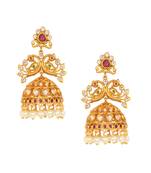 Gold ruby   jhumkas