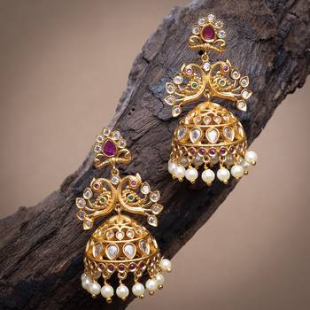 Gold ruby   jhumkas 3
