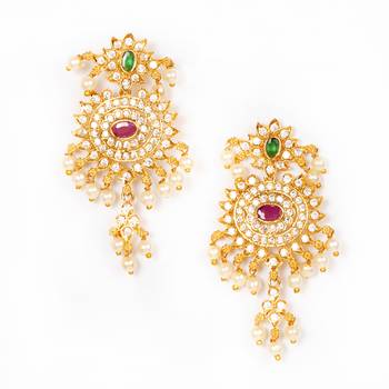 Gold ruby  chandbali 1