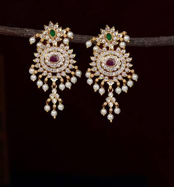 Gold ruby  chandbali 2