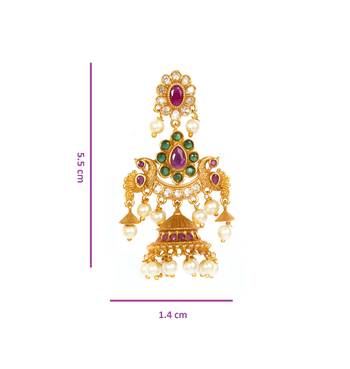 Gold emerald   jhumkas 3