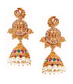 Gold emerald   jhumkas