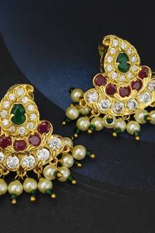 Gold ruby   chandbali