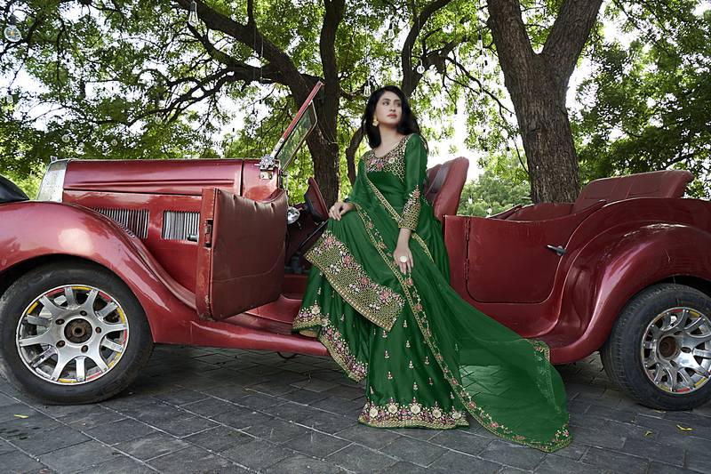 Fashion Kreza Women's Heavy Embroidered Work Sharara Suit with Dupatta