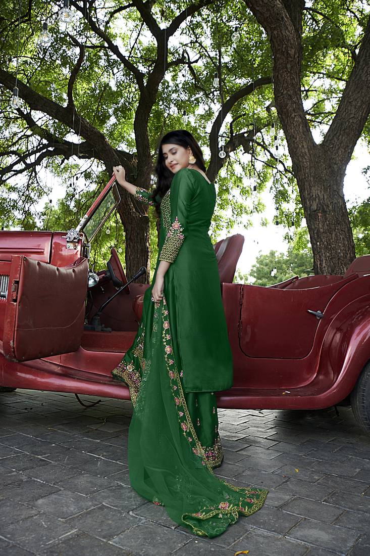 Fashion Kreza Women's Heavy Embroidered Work Sharara Suit with Dupatta