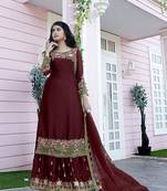 Fashion Kreza Women's Heavy Embroidered Work Sharara Suit with Dupatta