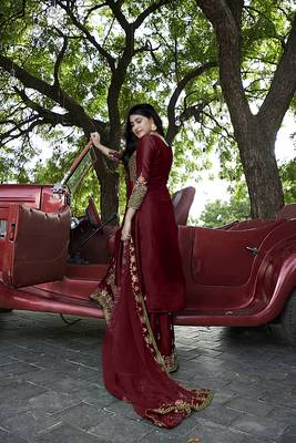 Fashion Kreza Women's Heavy Embroidered Work Sharara Suit with Dupatta 4