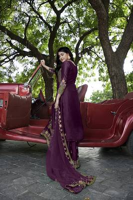 Fashion Kreza Women's Heavy Embroidered Work Sharara Suit with Dupatta 4