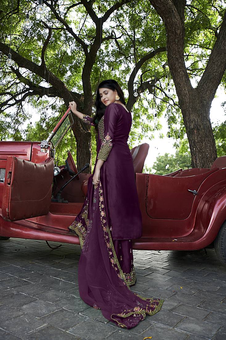 Fashion Kreza Women's Heavy Embroidered Work Sharara Suit with Dupatta