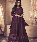 Purple sequins georgette salwar