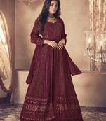 Maroon sequins georgette salwar