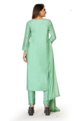 Lime embroidered silk silk-kurtis 2