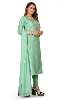 Lime embroidered silk silk-kurtis 3