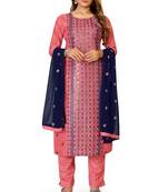 Pink embroidered silk silk-kurtis