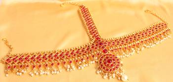 Royal Antique Kemp Bridal Maang Tikka  1