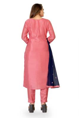Pink embroidered silk silk-kurtis 4