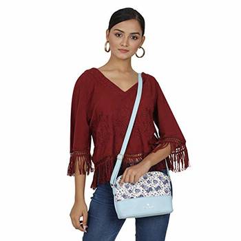 Blue Floral Sling Bag 4