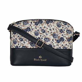 Dark Blue Floral Sling Bag 1