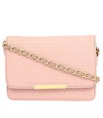 Pink Textured Sling Bag