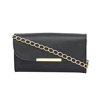 Black PU Structured Sling Bag 1