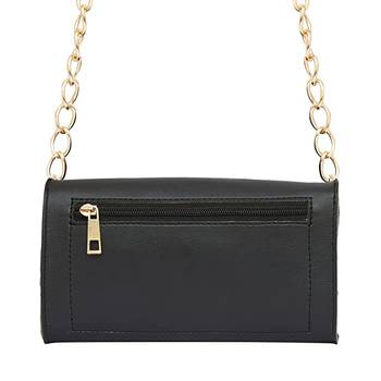 Black PU Structured Sling Bag 2