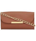 Tan PU Structured Sling Bag