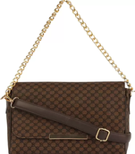 Brown Checkered FLAPOVER CLUTCH