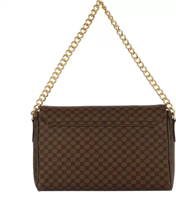 Brown Checkered FLAPOVER CLUTCH 2