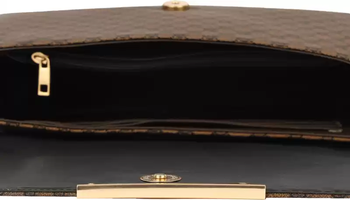 Brown Checkered FLAPOVER CLUTCH 3