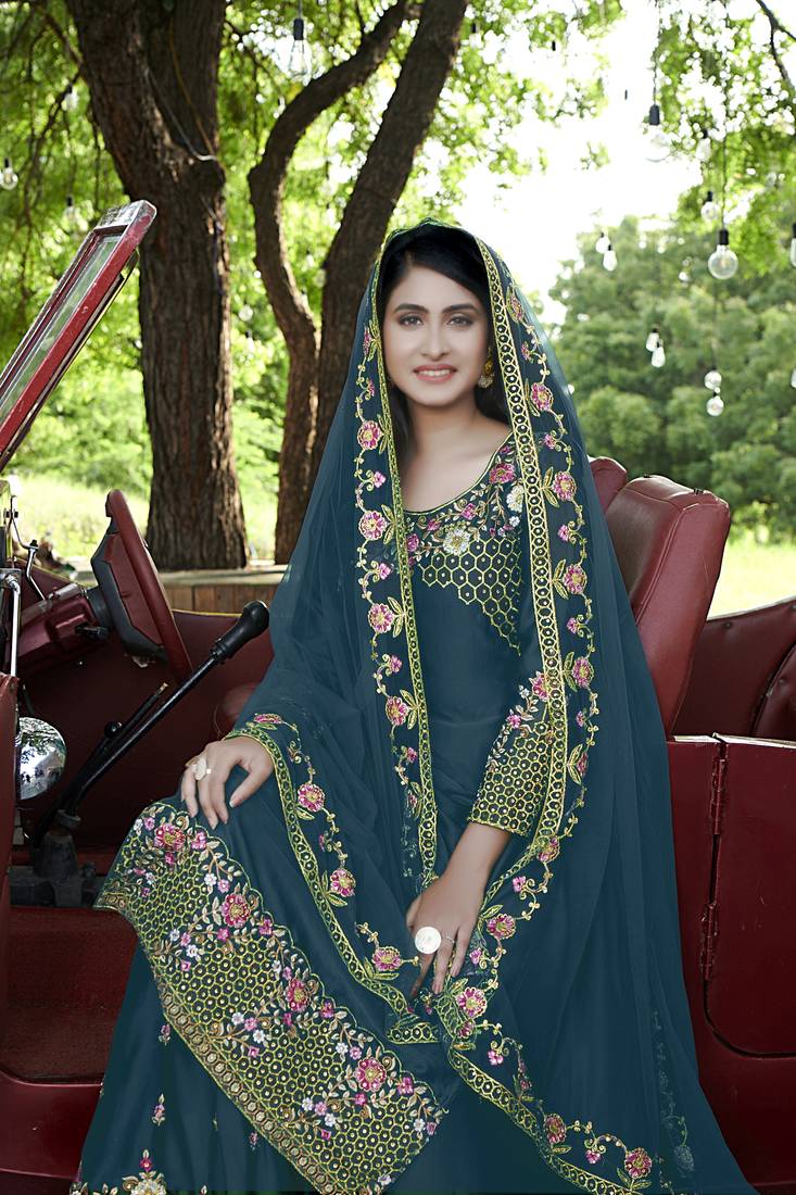 Fashion Kreza Women's Heavy Embroidered Work Sharara Suit with Dupatta