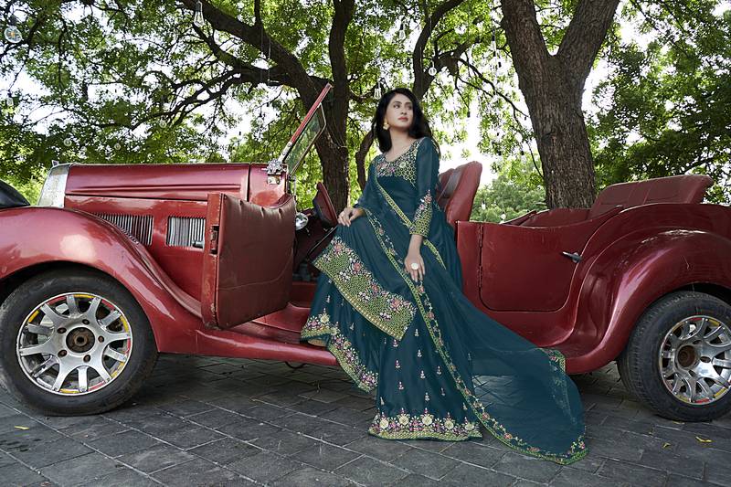 Fashion Kreza Women's Heavy Embroidered Work Sharara Suit with Dupatta