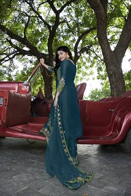 Fashion Kreza Women's Heavy Embroidered Work Sharara Suit with Dupatta 4