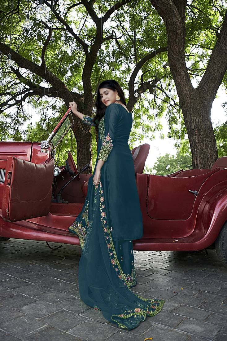 Fashion Kreza Women's Heavy Embroidered Work Sharara Suit with Dupatta