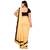Gold plain faux lycra saree with blouse