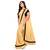 Gold plain faux lycra saree with blouse