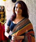 Multicolor embroidered georgette saree with blouse