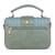 Green Printed Structured Satchel Bag